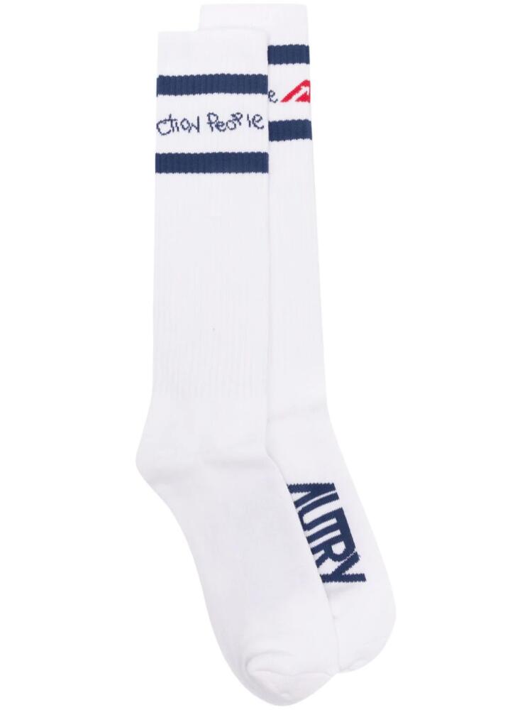 Autry intarsia-knit ankle socks - White Cover