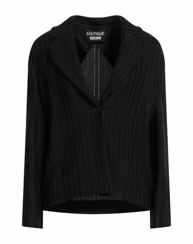 Boutique Moschino Woman Blazer Black Viscose, Cotton Cover