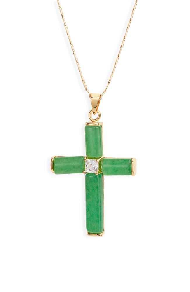 Child of Wild Giovanni Jade Cross Pendant Necklace in Gold Cover