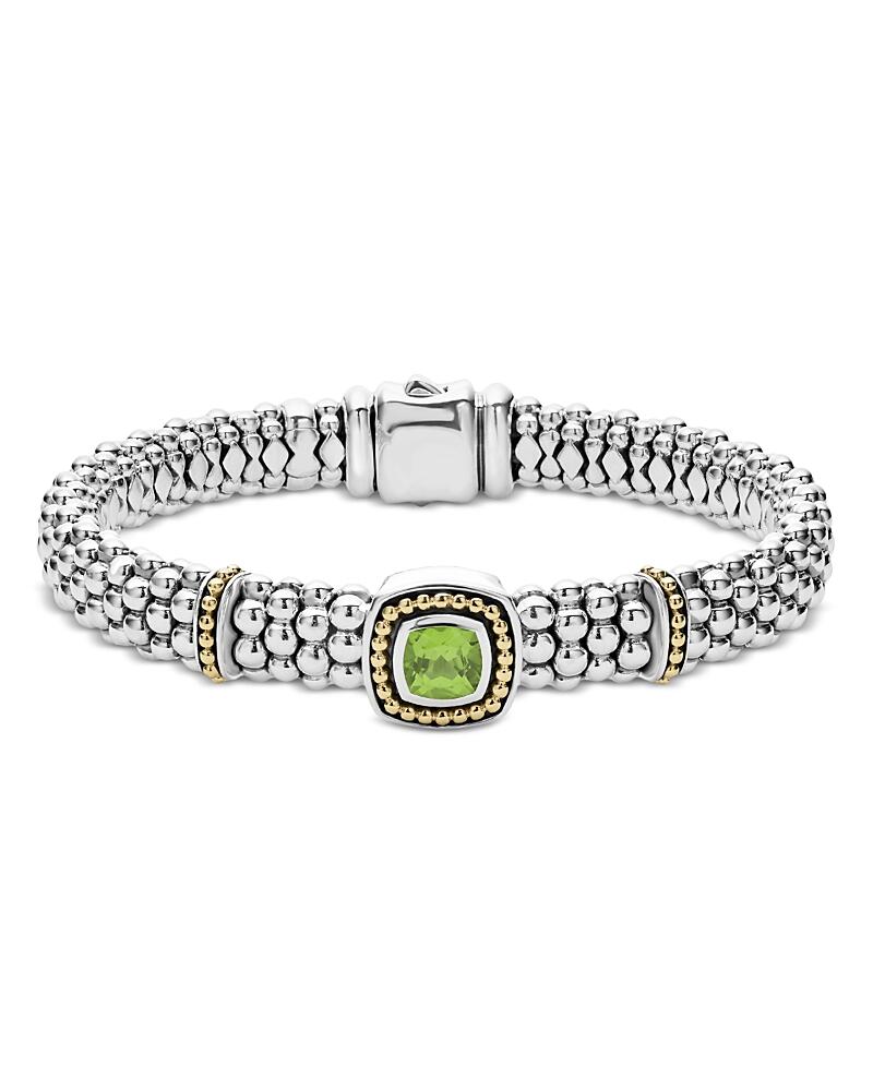 Lagos 18K Yellow Gold & Sterling Silver Rittenhouse Peridot Frame Bead Link Bracelet Cover