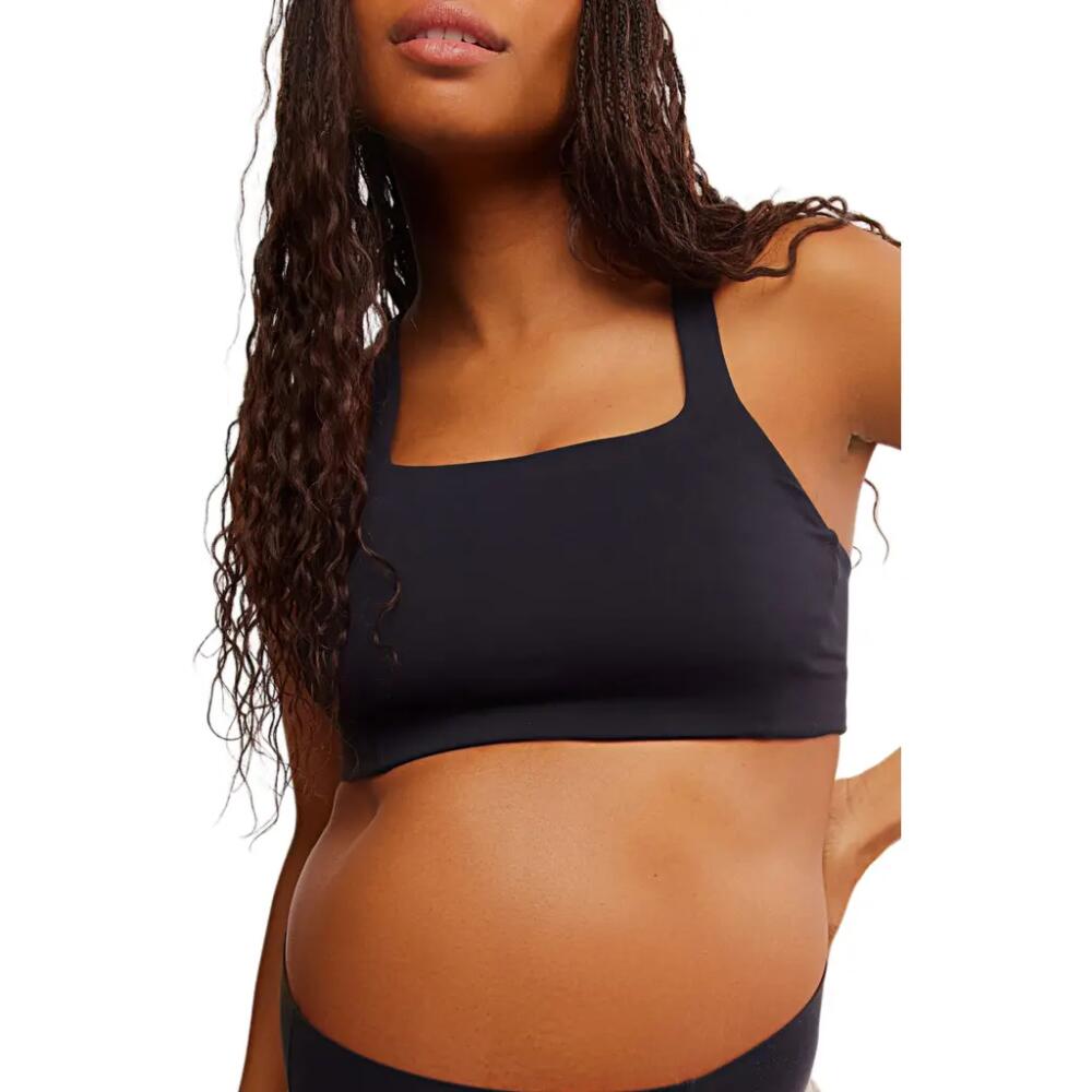 Free People x Hatch Never Better Square Neck Maternity Sports Bra in Black Cover