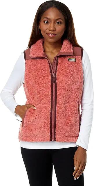 L.L.Bean Bean's Sherpa Fleece Vest (Mineral Red) Women's Clothing Cover