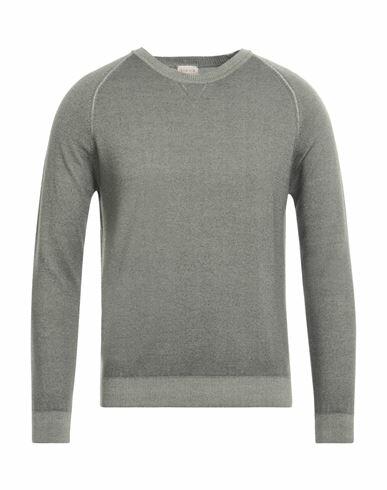 H953 Man Sweater Military green Merino Wool Cover