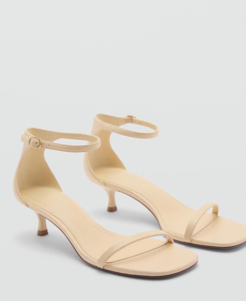 Mango Women's Strappy Heeled Sandals - Pastel Yellow Cover