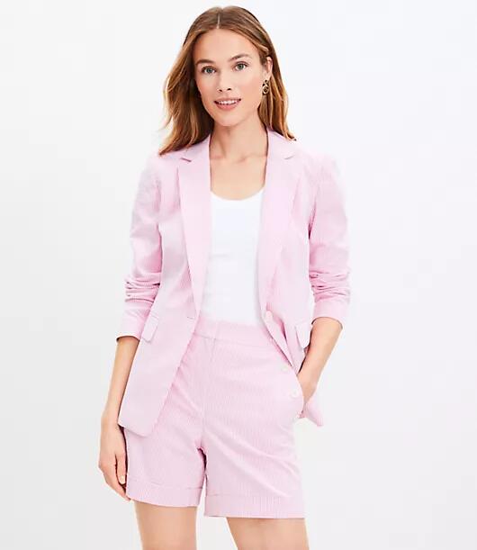 Loft Petite Seersucker Tailored Blazer Cover