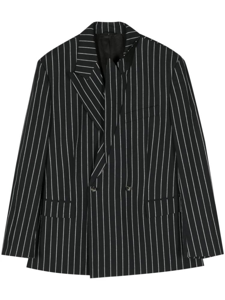 marina yee striped double-breasted blazer - Black Cover