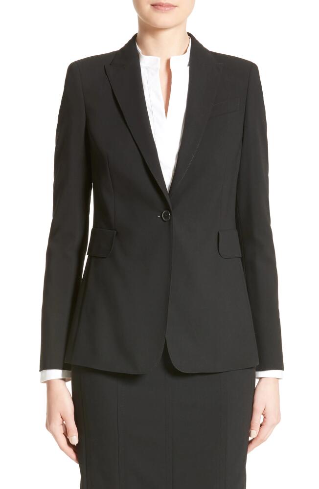 Akris punto Long One-Button Jacket in Black Cover