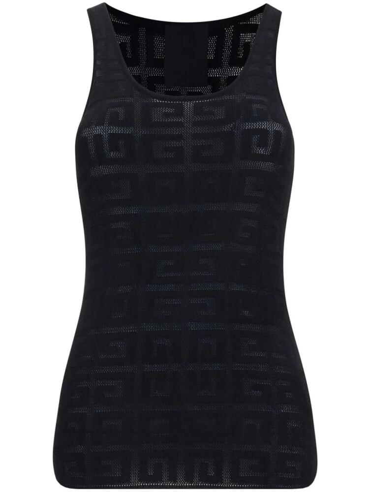 Givenchy logo-pattern mesh top - Black Cover