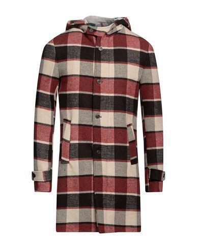 Primo Emporio Man Coat Brick red Acrylic, Polyester, Wool Cover