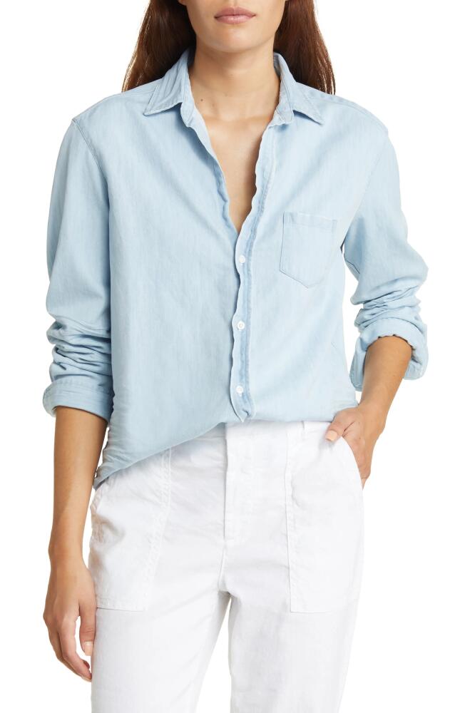 Frank & Eileen Eileen Relaxed Button-Up Shirt in Classic Blue W/Tattered Wash Cover