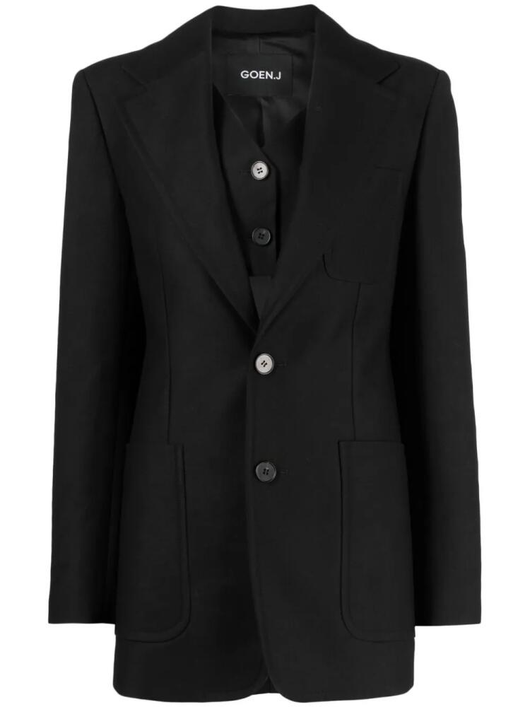 Goen.J notched-lapels single-breasted blazer - Black Cover