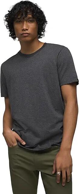 Prana prAna(r) Crew T-Shirt Standard Fit (Black Stripe) Men's Clothing Cover