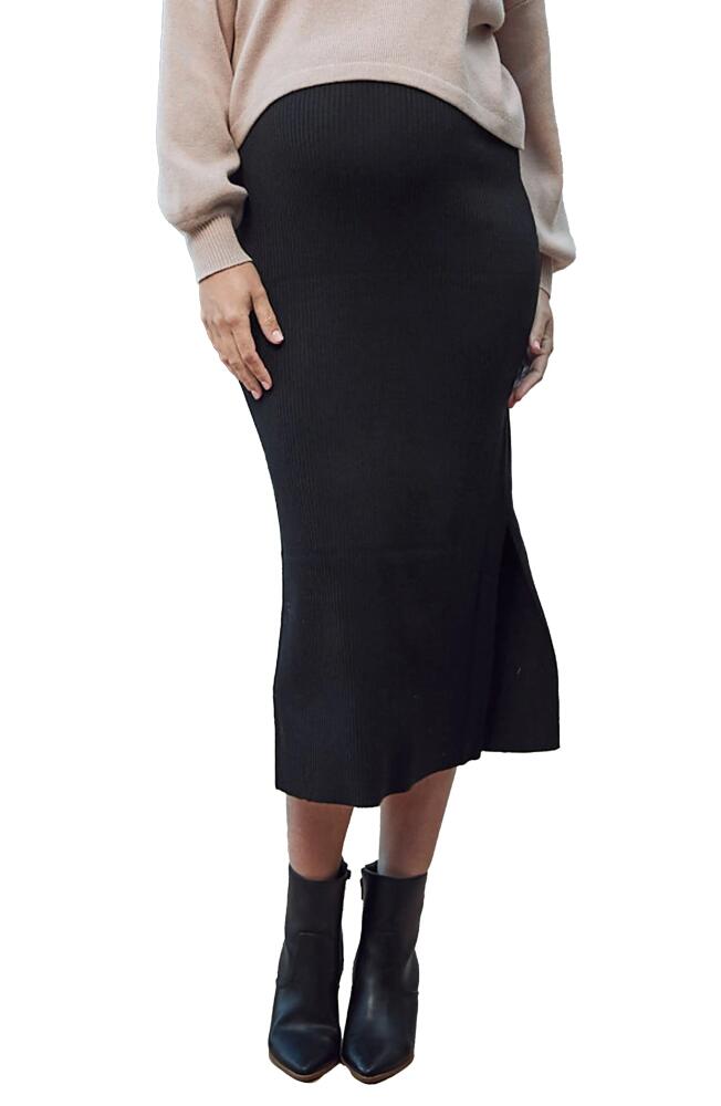 Angel Maternity Betina Rib Pencil Maternity Skirt in Black Cover