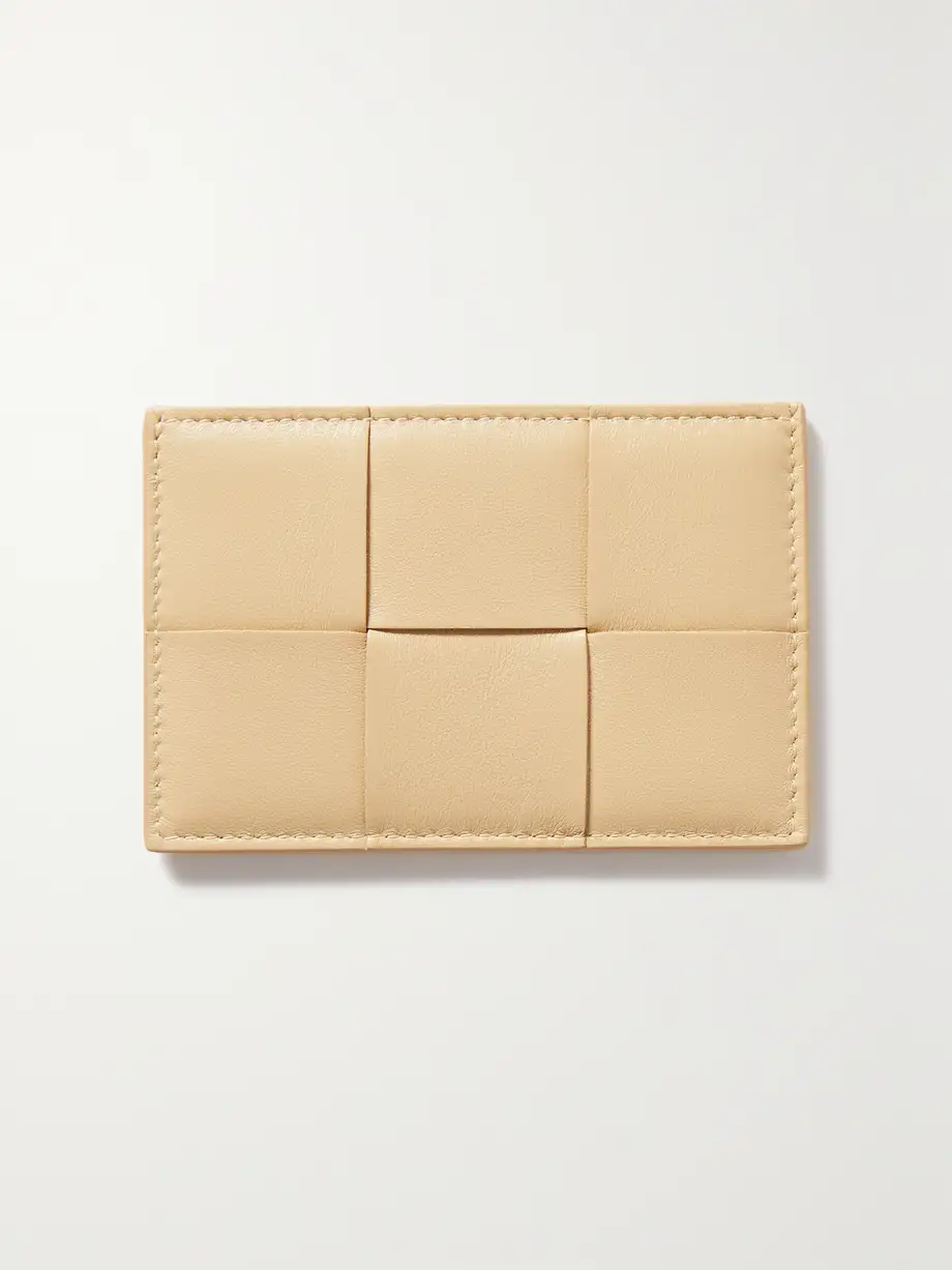 Bottega Veneta - Cassette Intrecciato Leather Cardholder - Neutrals Cover