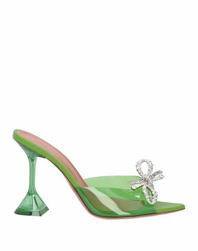 Amina Muaddi Woman Sandals Acid green PVC - Polyvinyl chloride Cover