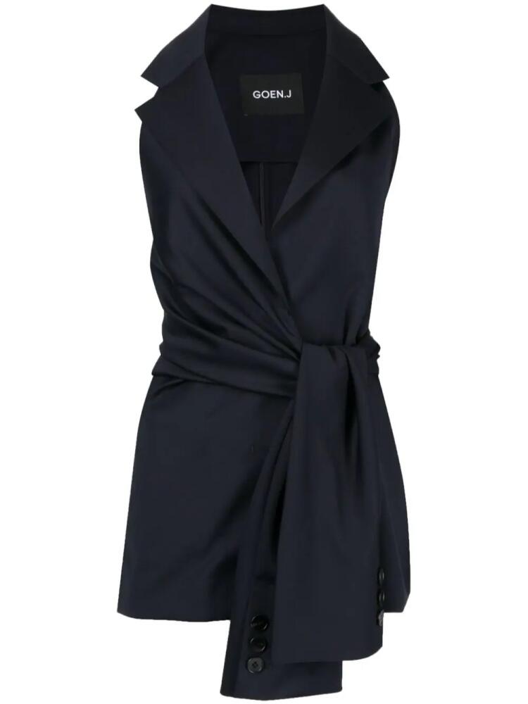 Goen.J knotted-detail sleeveless blazer - Blue Cover