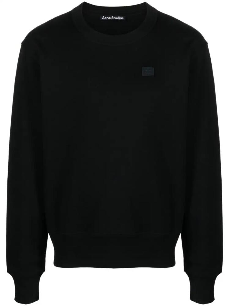 Acne Studios logo-appliqué jersey sweatshirt - Black Cover