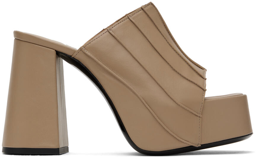 BY FAR SSENSE Exclusive Tan Brad Heeled Sandals Cover