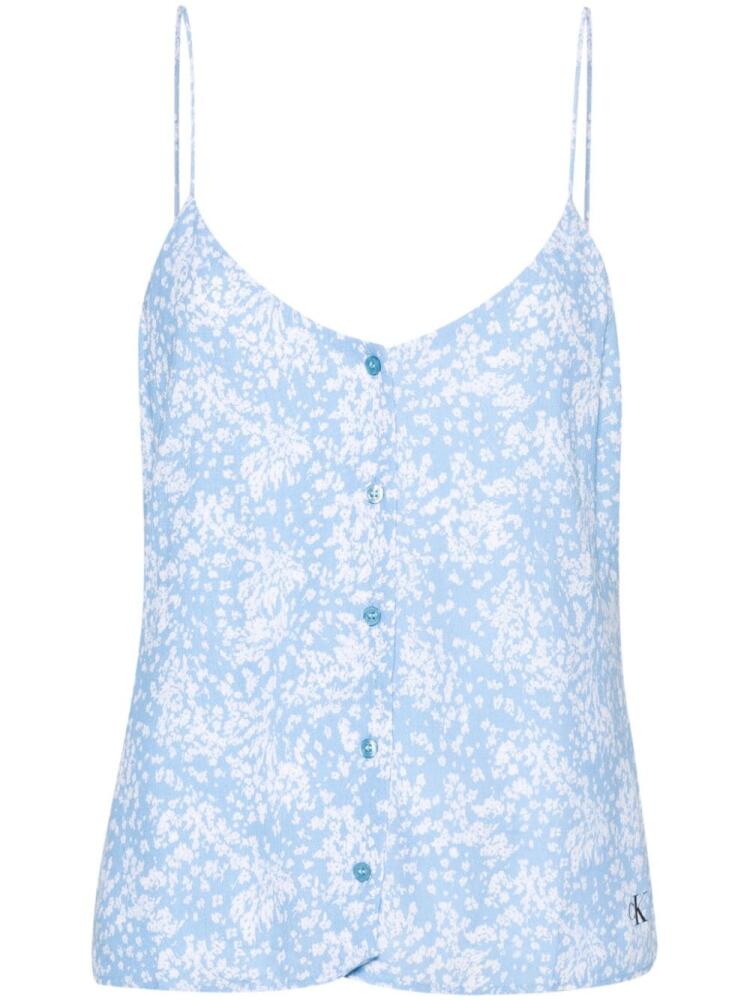 Calvin Klein Jeans floral-print crepe blouse - Blue Cover