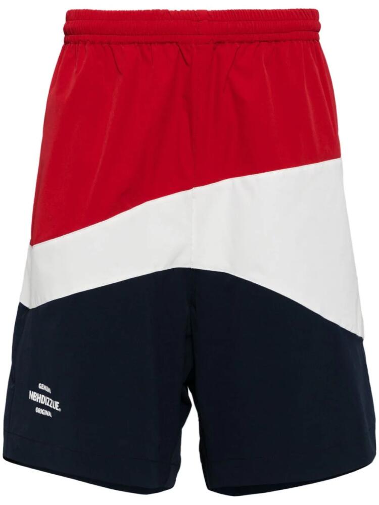 izzue x Neighborhood colour-blocked track shorts - Red Cover