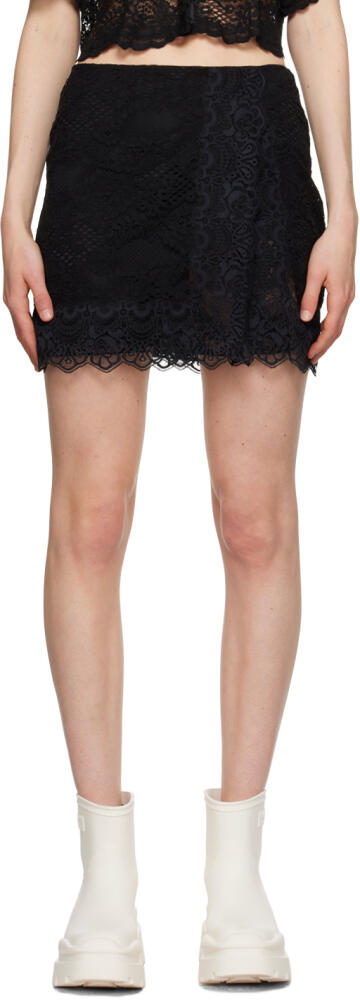 MSGM Black Scalloped Miniskirt Cover