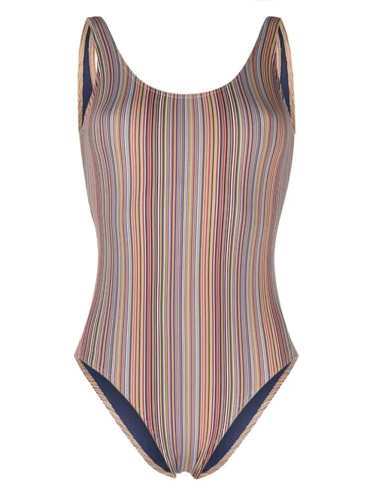 Paul Smith round-neck striped swimsuit - Green Cover