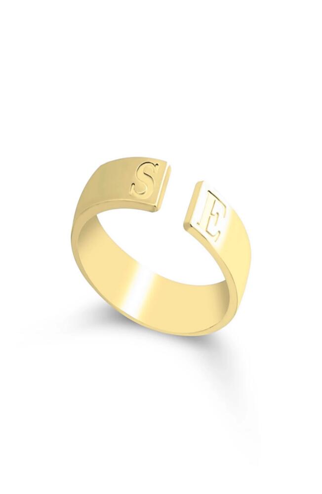 MELANIE MARIE Personalized Open Band Ring in Gold Plated Cover