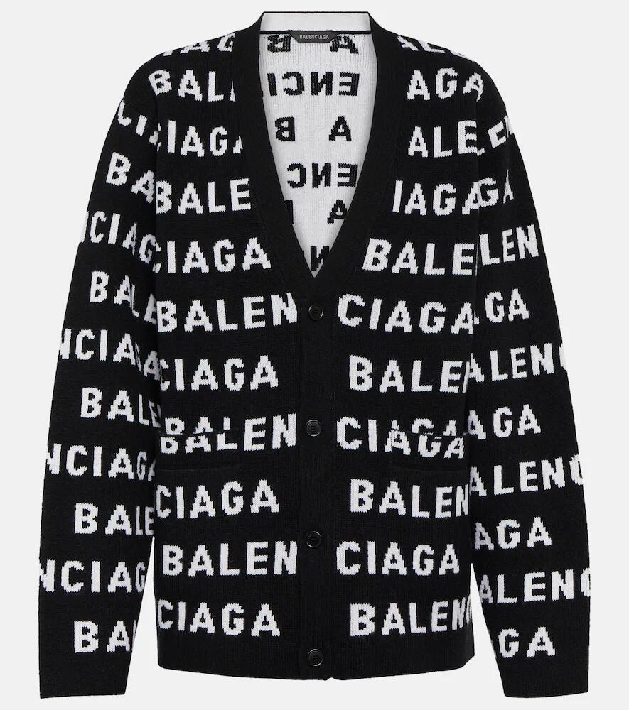 Balenciaga Logo jacquard wool-blend cardigan Cover