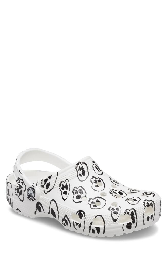 CROCS Classic Skull Print Clog in White/Black Cover