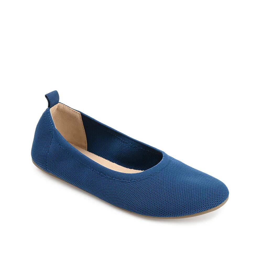 Journee Collection Wide Width Jersie Foldable Ballet Flat | Women's | Navy Cover