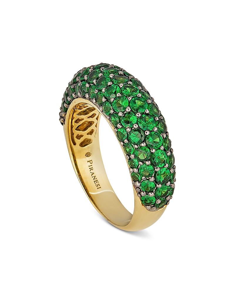 Piranesi 18K Yellow Gold Small Dome Ring with Green Tsavorite Garnet Cover