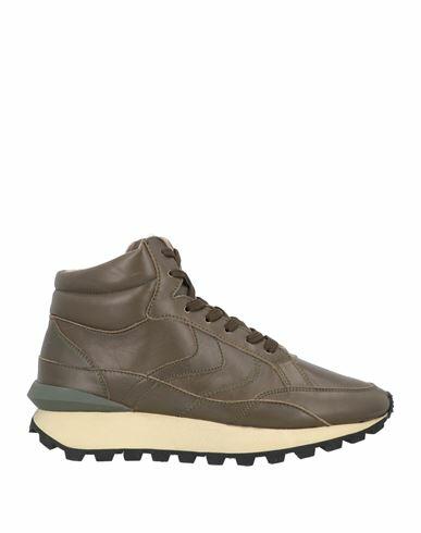 Voile Blanche Man Sneakers Military green Soft Leather Cover