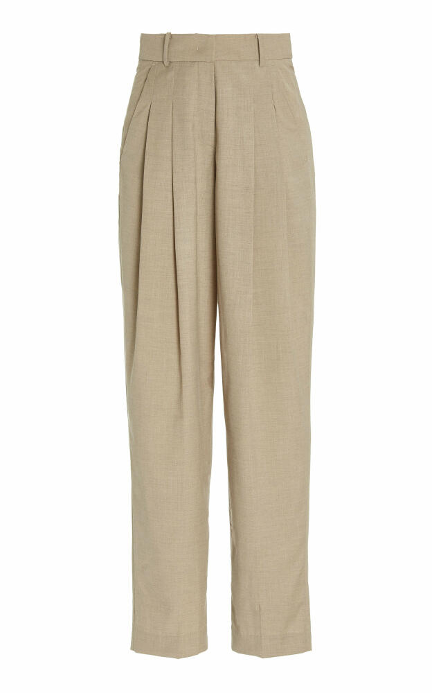 The Frankie Shop - Gelso Pleated Suiting Wide-Leg Trousers - Neutral Cover