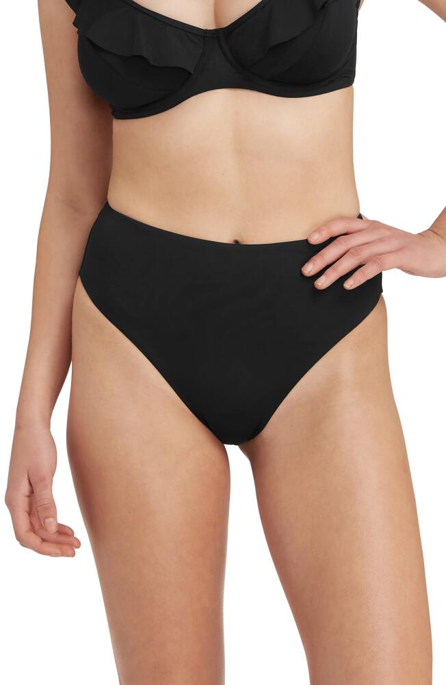 Sea Level Retro High Waist Bikini Bottoms in Black Cover