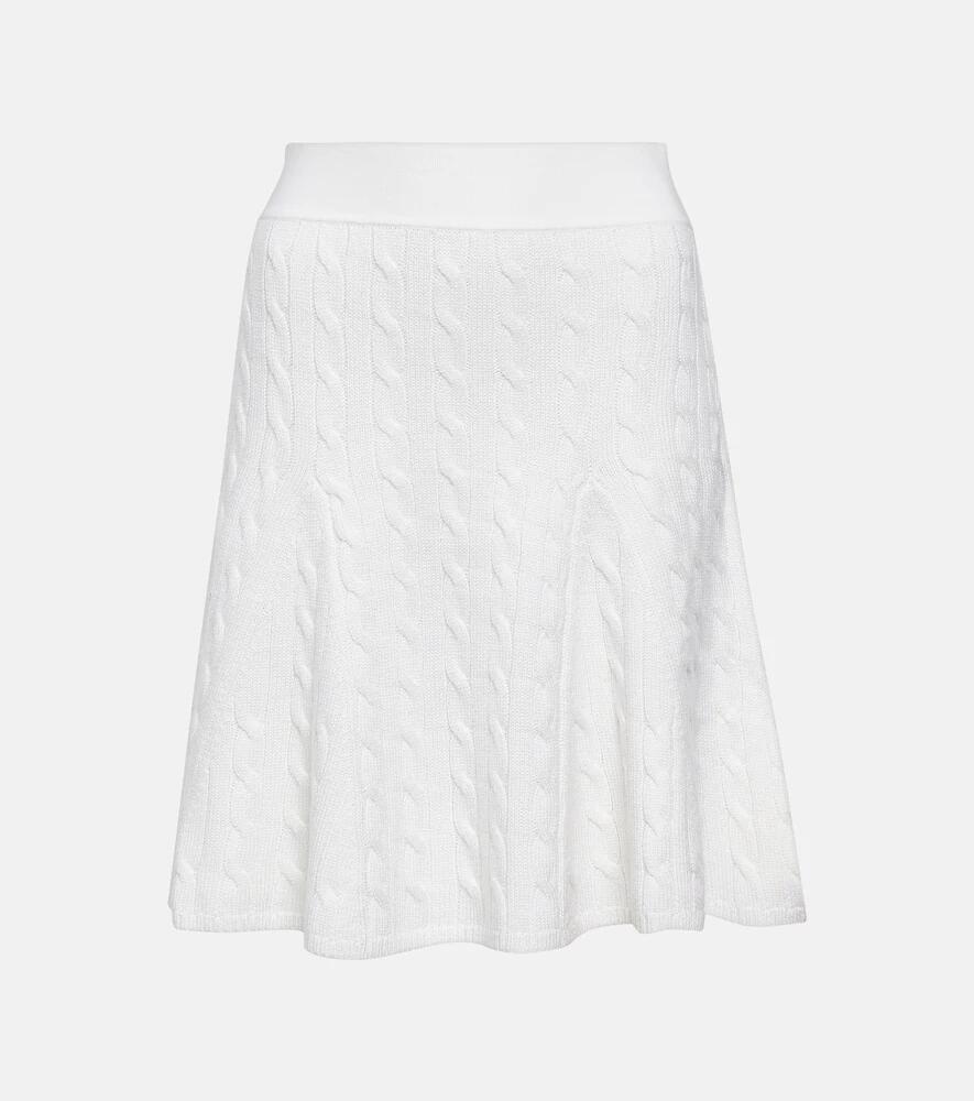 Polo Ralph Lauren Cable-knit wool and silk miniskirt Cover