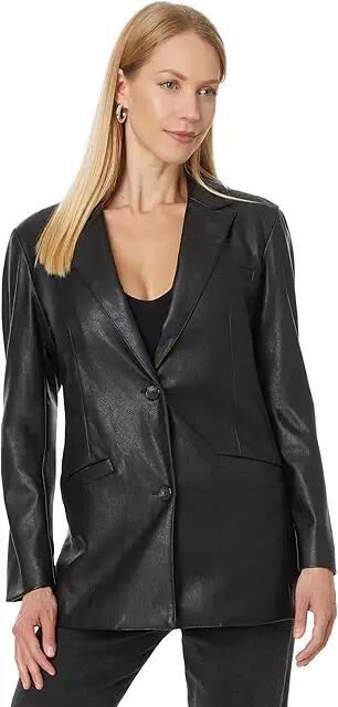 Levi's(r) Faux Leather Single Breasted Blazer (Black) Women's Jacket Cover