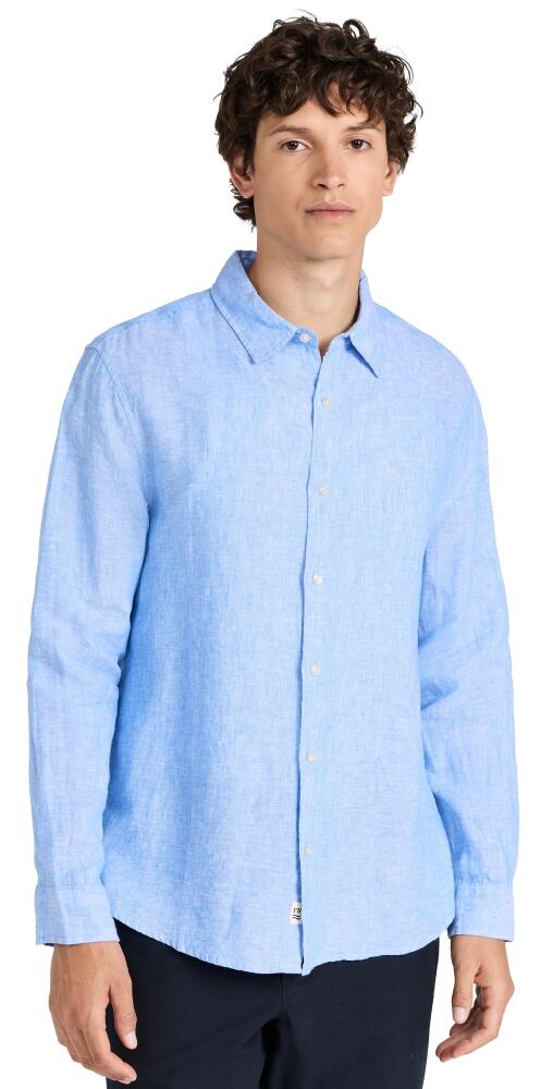 Fair Harbor The Island Long Sleeve Linen Shirt Wave Blue Cover