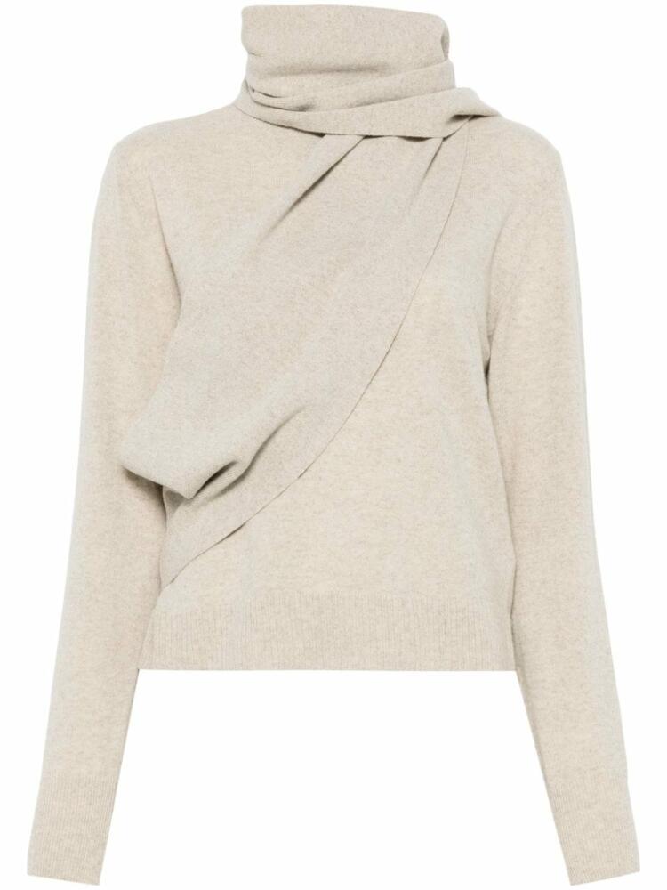 MM6 Maison Margiela attache-scarf jumper - Neutrals Cover