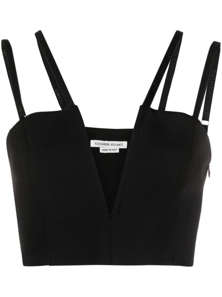 ALESSANDRO VIGILANTE plunge-style tank top - Black Cover