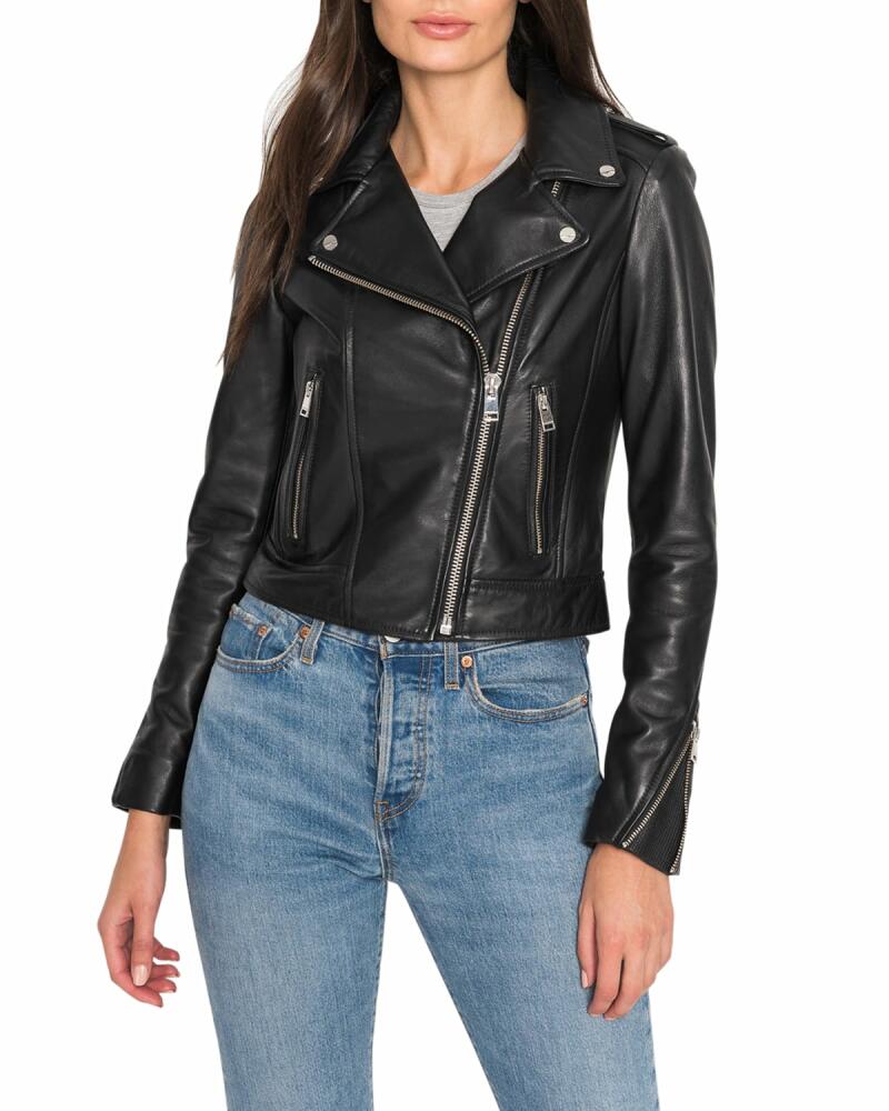 LaMarque Donna Hand-Waxed Leather Moto Jacket Cover