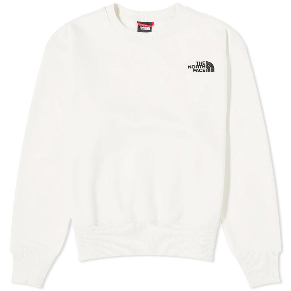 The North Face Women's Essential Crew Sweat in White Dune Cover