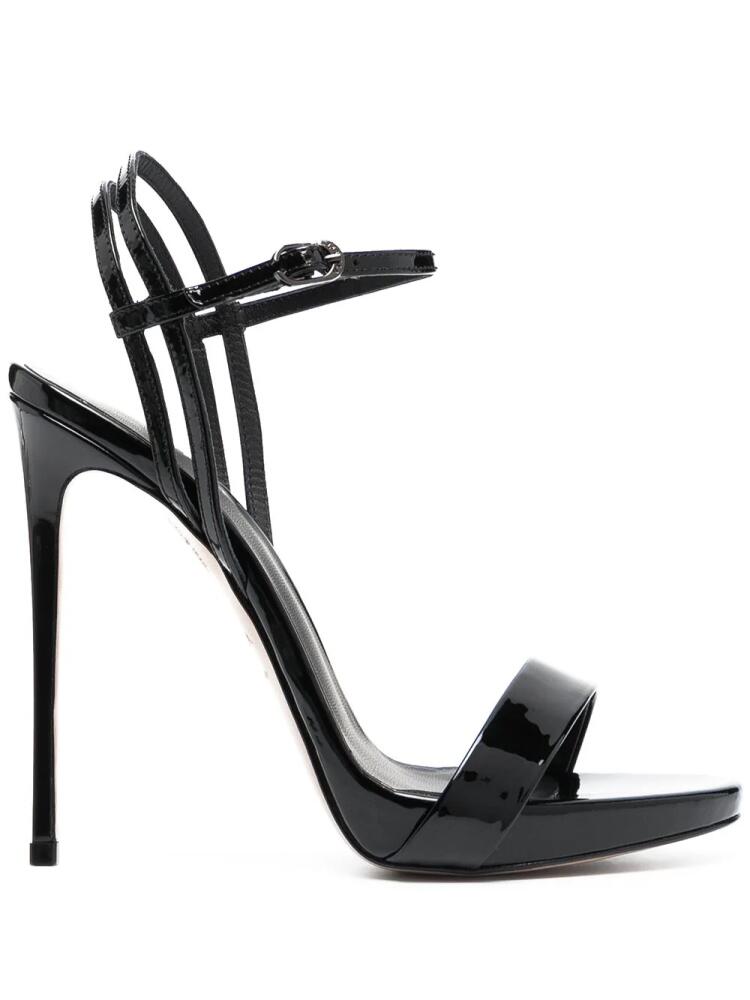 Le Silla Gwen patent-leather stiletto sandals - Black Cover