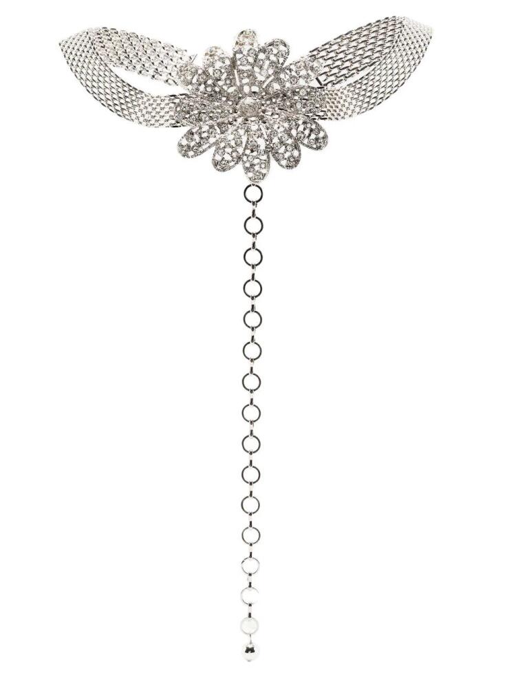 Alessandra Rich Daisy crystal-embellished necklace - Silver Cover