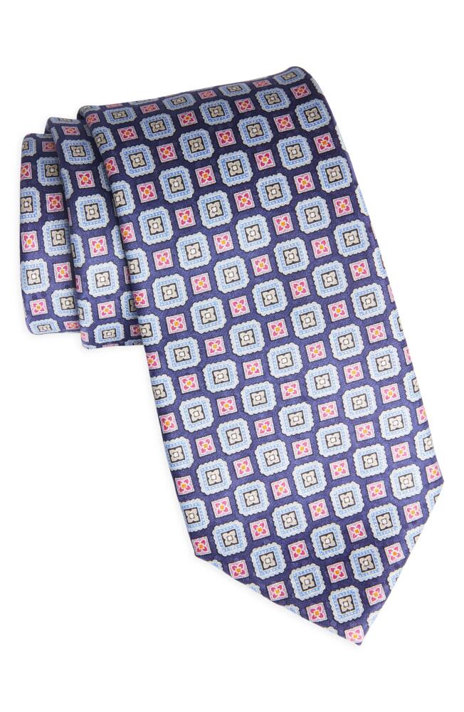 Nordstrom Pattern Silk Tie in Navy Cover