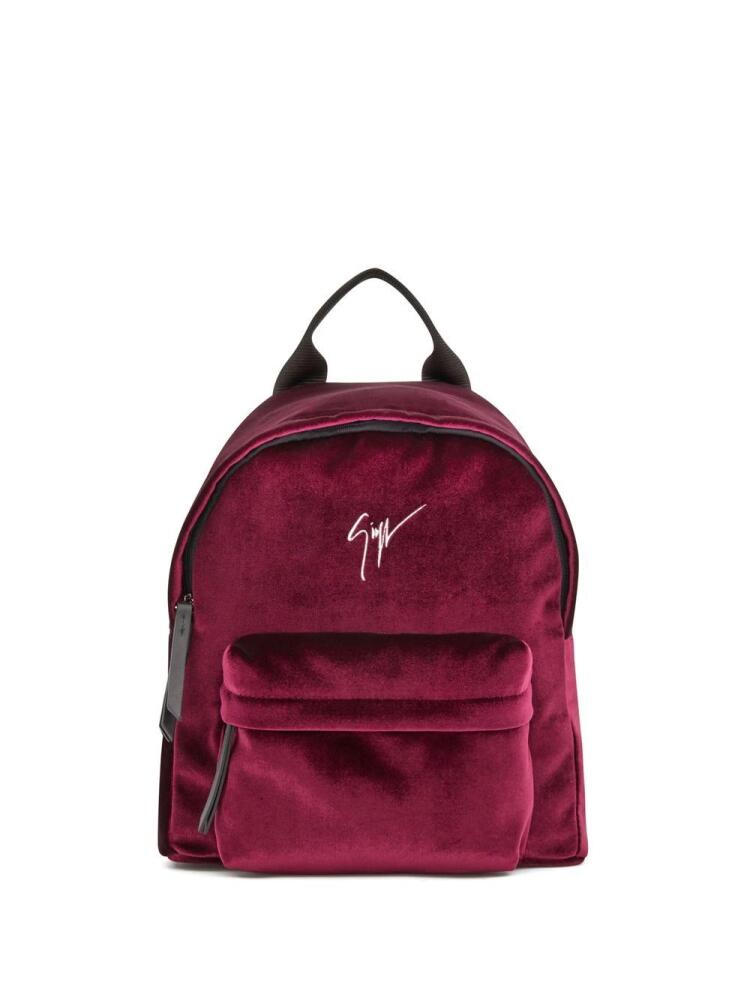 Giuseppe Zanotti Kilo velvet backpack - Red Cover