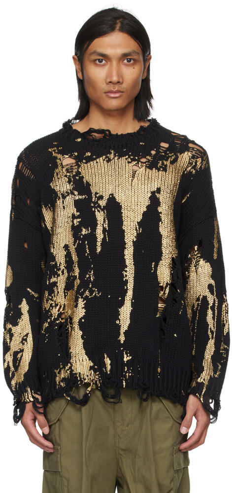 R13 Black Printed Sweater Cover