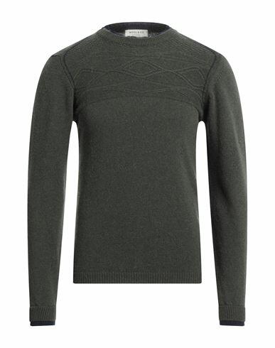 Wool & Co Man Sweater Military green Wool, Polyamide Cover