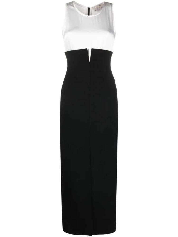 V:PM ATELIER Aria two-tone crepe maxi dress - Black Cover