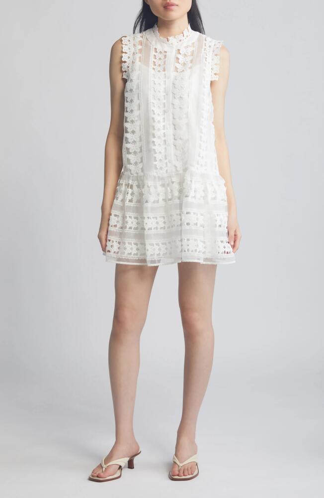 CIEBON Cara Butterfly Lace Shift Dress in White Cover