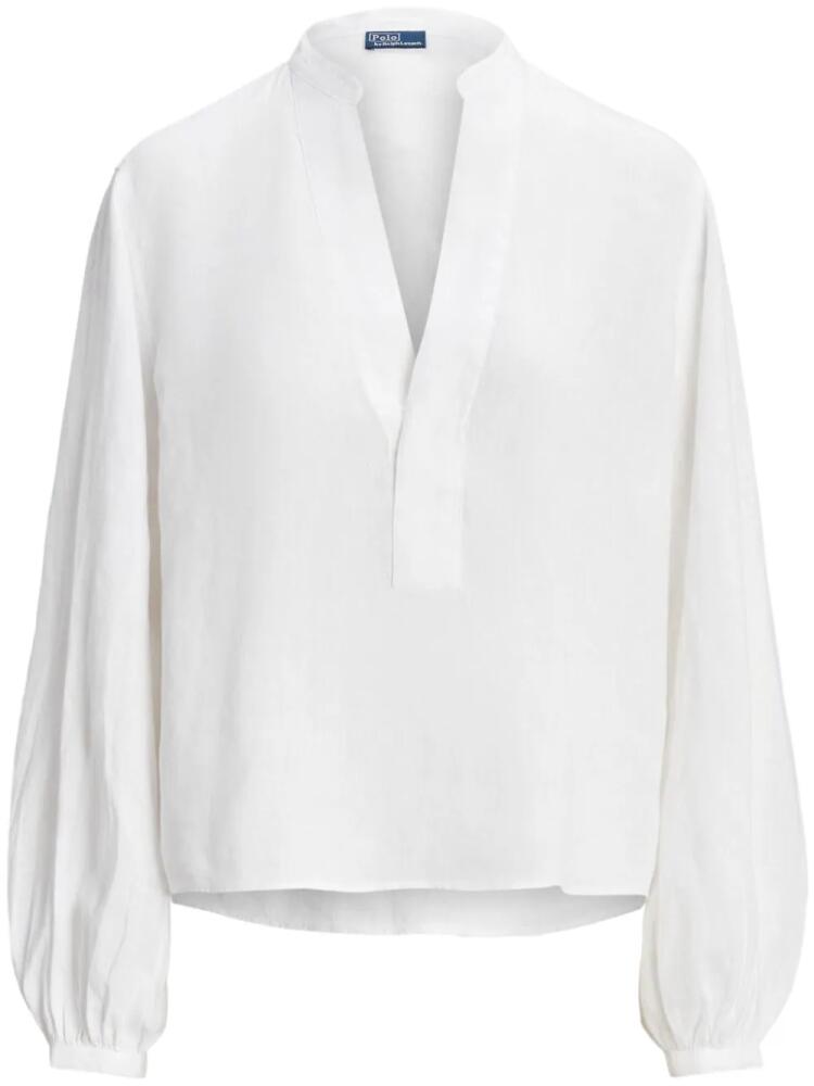 Polo Ralph Lauren V-neck linen blouse - White Cover